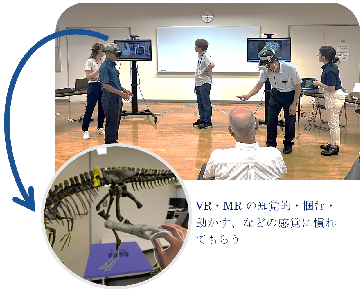 MRの知覚的・掴む・動かす、などの感覚に慣れてもらう